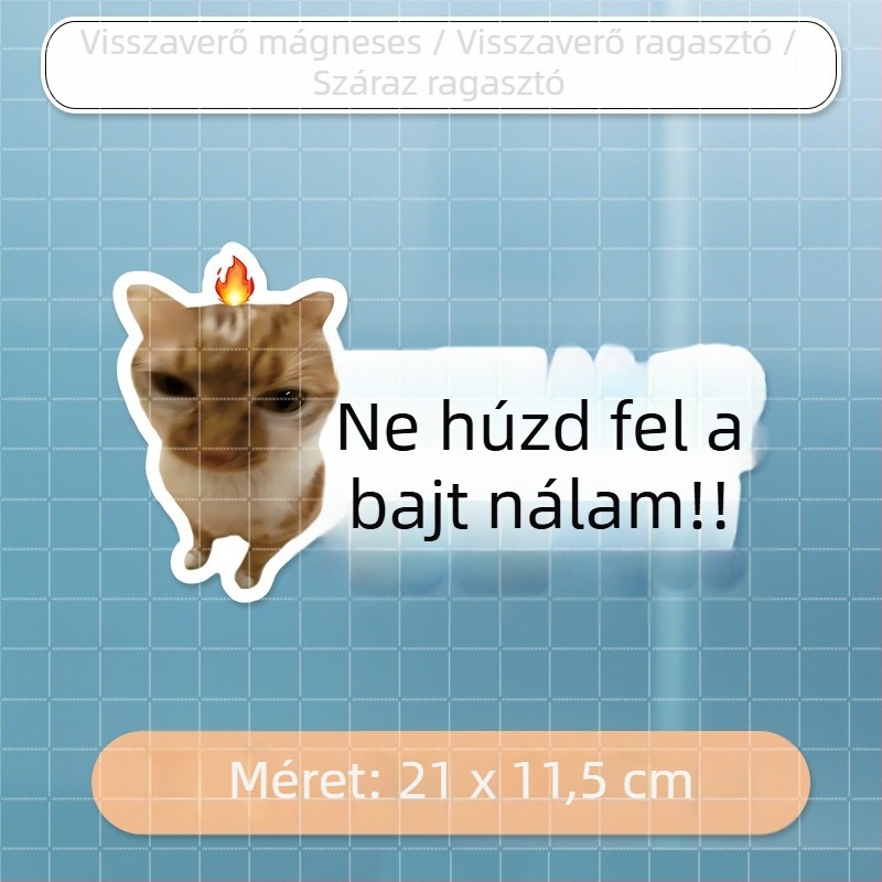 Autó karosszéria matricák meme macska dizájnnal – mókás szövegek, vízálló, hátulra és oldalra alkalmas