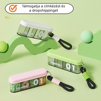 Jingyi tabletta-doboz rekeszekkel, lezárt, utazáshoz, kapacitás 18 L, PP+ABS anyag