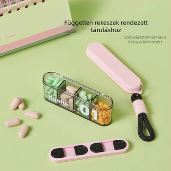 Jingyi tabletta-doboz rekeszekkel, lezárt, utazáshoz, kapacitás 18 L, PP+ABS anyag