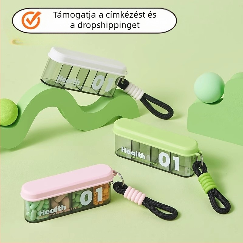 Jingyi tabletta-doboz rekeszekkel, lezárt, utazáshoz, kapacitás 18 L, PP+ABS anyag