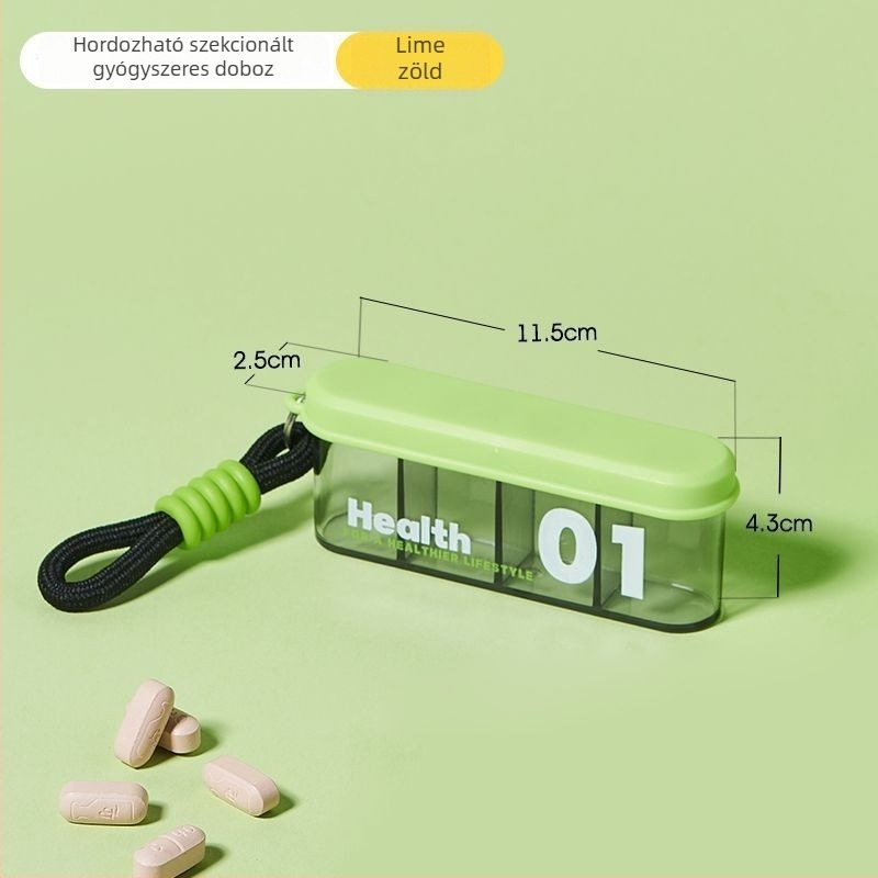 Jingyi tabletta-doboz rekeszekkel, lezárt, utazáshoz, kapacitás 18 L, PP+ABS anyag