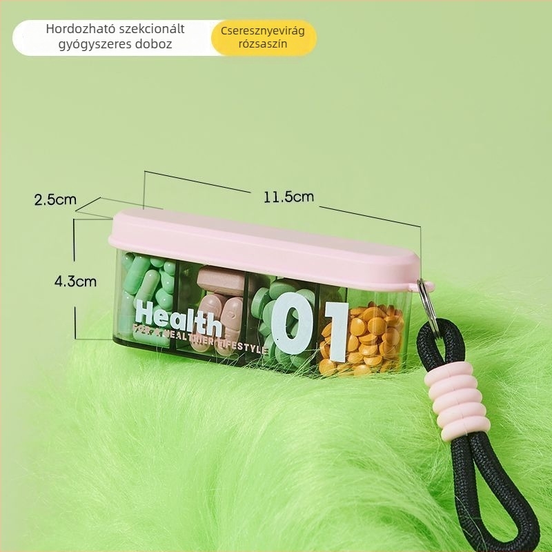 Jingyi tabletta-doboz rekeszekkel, lezárt, utazáshoz, kapacitás 18 L, PP+ABS anyag