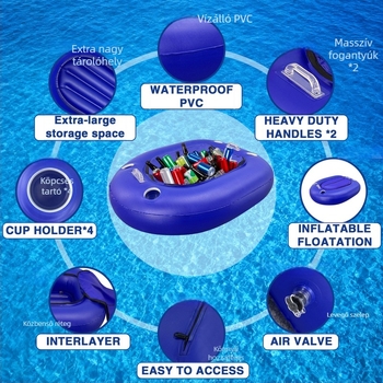 Felfújható víz bár partikhoz és kempingezéshez — környezetbarát PVC, márka Lee cheng