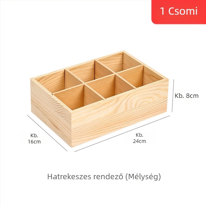 Fából készült asztali rendező osztott rekeszekkel – iratrendező doboz az asztalra, modern minimalist stílus