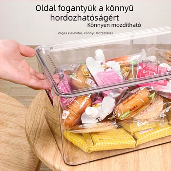 Asztali PET tároló doboz fedéllel – Átlátszó, 10 L, Rakható