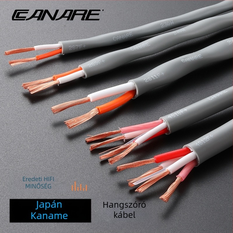 Kanami HiFi Surround hangfal-kábel, négyvezetékes audió-kábel PVC bevonattal, ROHS tanúsítványú, audio- és videóhoz