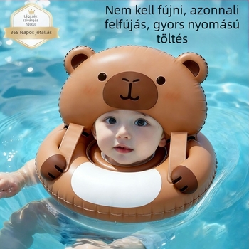 Baba nyakúszó gyűrű, állatmintás PVC, kézi felfújás, 0-3 éves és 3-6 éves korosztály