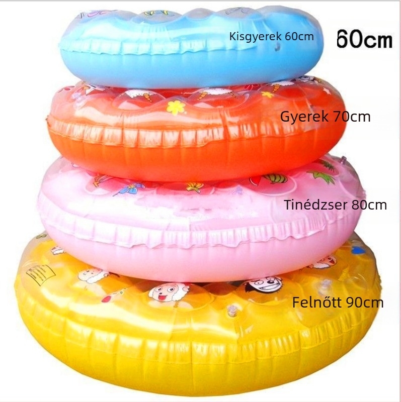 Gyerekeknek szóló úszókör, karikatúra mintával, környezetbarát PVC, PVC-vastagság 18, gyerekeknek
