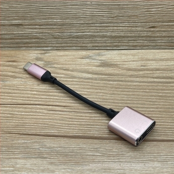 Type-C digitális audio és 3,5 mm-es fülhallgató adapter 2-in-1 kábel, gyors töltés, Type-C telefonokra