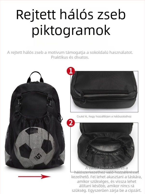 Kosárlabda- és futballhoz készült sporttáska külön cipőrekesszel, nagy kapacitású, vízlepergető Oxford anyag, uniszex