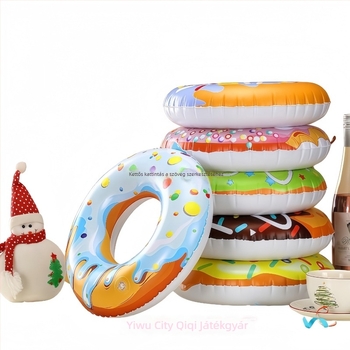 Citrom formájú PVC-ből készült felfújható úszó gyűrű felnőtteknek, testreszabott mintával, alkalmas úszáshoz és sétáláshoz a vízben
