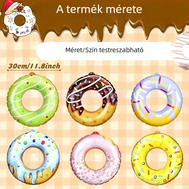 Citrom formájú PVC-ből készült felfújható úszó gyűrű felnőtteknek, testreszabott mintával, alkalmas úszáshoz és sétáláshoz a vízben