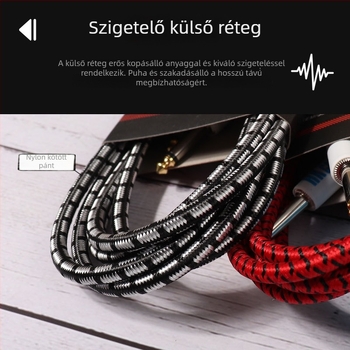 Kabat nylon szövött audio kábel 02 gitárkábel