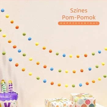 Yan Yan baba születésnapi girland filc anyagú, szalag dekor fotózáshoz és bulikhoz