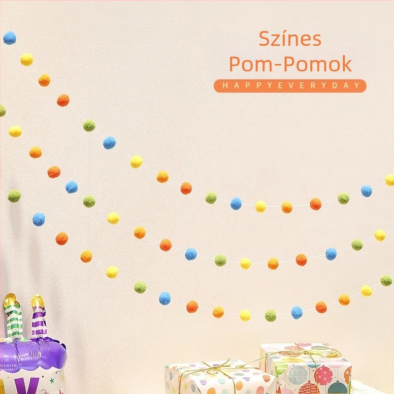Yan Yan baba születésnapi girland filc anyagú, szalag dekor fotózáshoz és bulikhoz