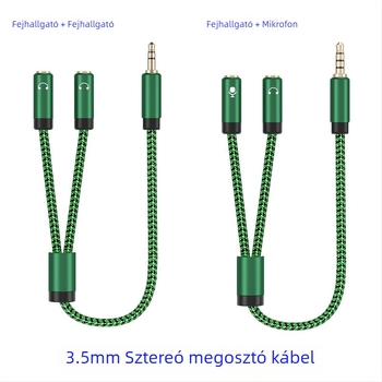 3,5 mm-es audio kábel - aranyozott rézmag, rézvezető, audio vonal digitális eszközökhöz