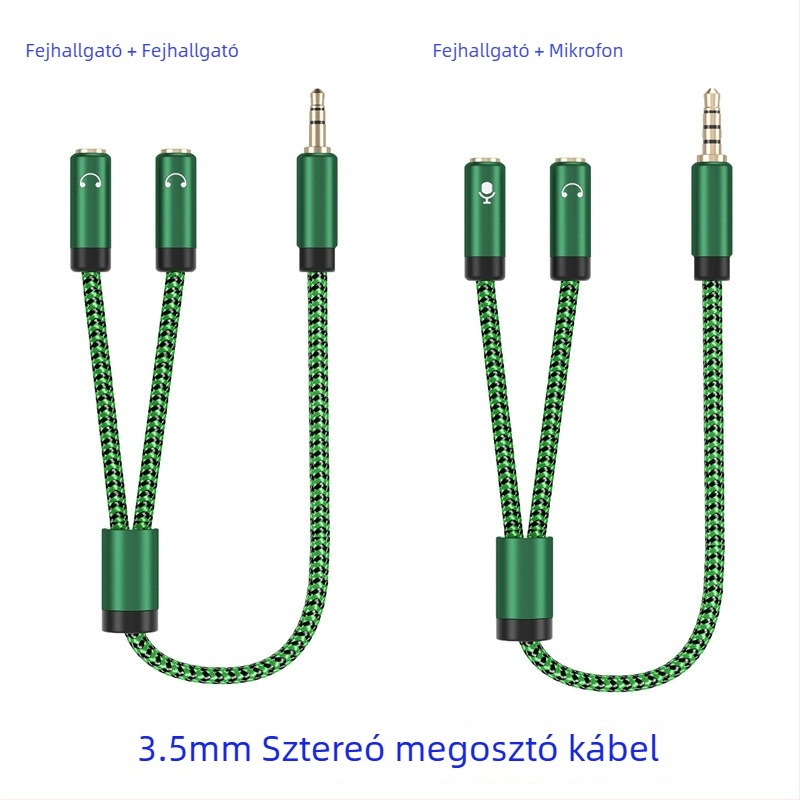 3,5 mm-es audio kábel - aranyozott rézmag, rézvezető, audio vonal digitális eszközökhöz