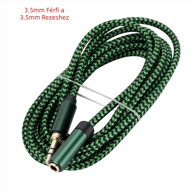 3,5 mm-es audio kábel - aranyozott rézmag, rézvezető, audio vonal digitális eszközökhöz