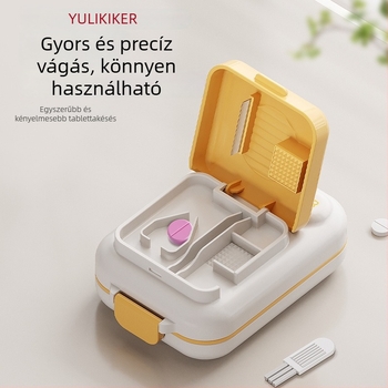 YULIKIKER M5680 tablettatartó – ABS műanyag, 7 rekesz, porálló, osztókkal, fedél