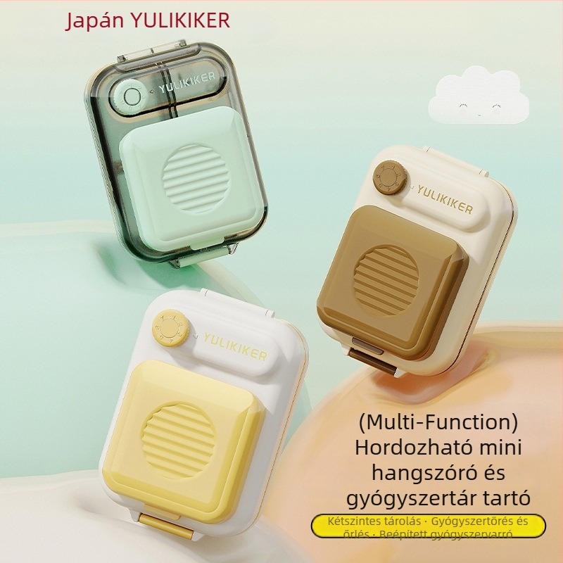 YULIKIKER M5680 tablettatartó – ABS műanyag, 7 rekesz, porálló, osztókkal, fedél