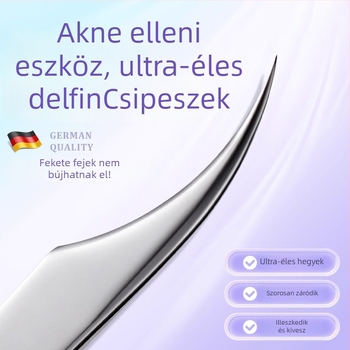 Professzionális kozmetikai eszköz rozsdamentes acélból: sejtes klipsz akné tűvel, delfin alakú csipesszel, származás Yangjiang, 5 éves élettartam