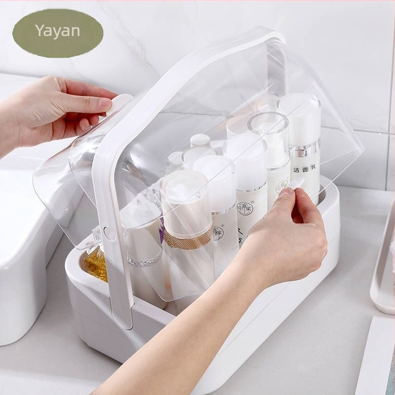 Fiókos kozmetikai tároló asztali használatra, porálló, nagy kapacitású, bőrápolási termékek és ékszerek rendszerezője