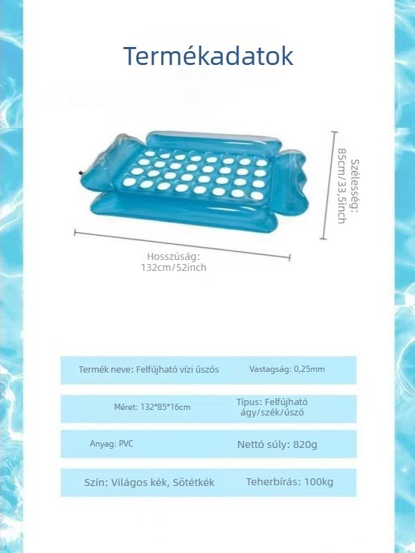 Kétszemélyes felfújható medencehinta – környezetbarát PVC, Termékkód 20250630, Kategória: Egyéb