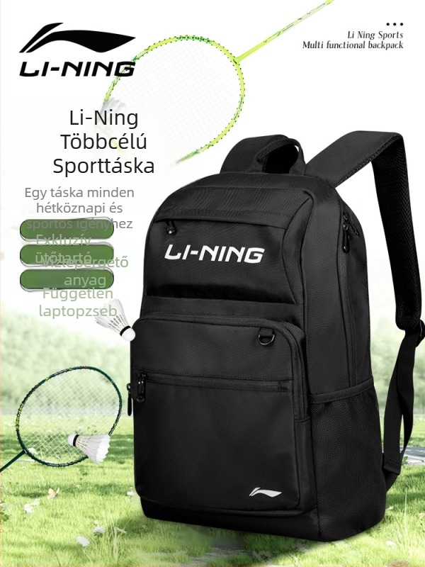 Li Ning poliészter hátizsák, modell Abs v203-1, futáshoz és ütősportokhoz (asztalitenisz, tollaslabda)