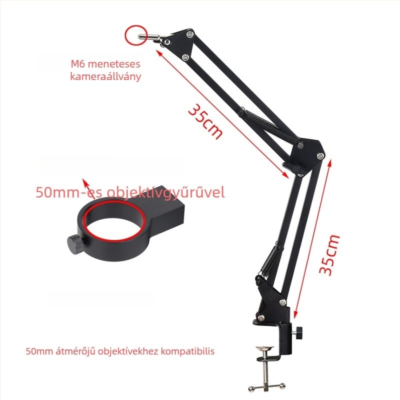 Forgókaros mikroszkóp tartó ipari kamerákhoz teleszkópos összecsukható lencsével, 5x szemlencsével, modell HY-SJBB