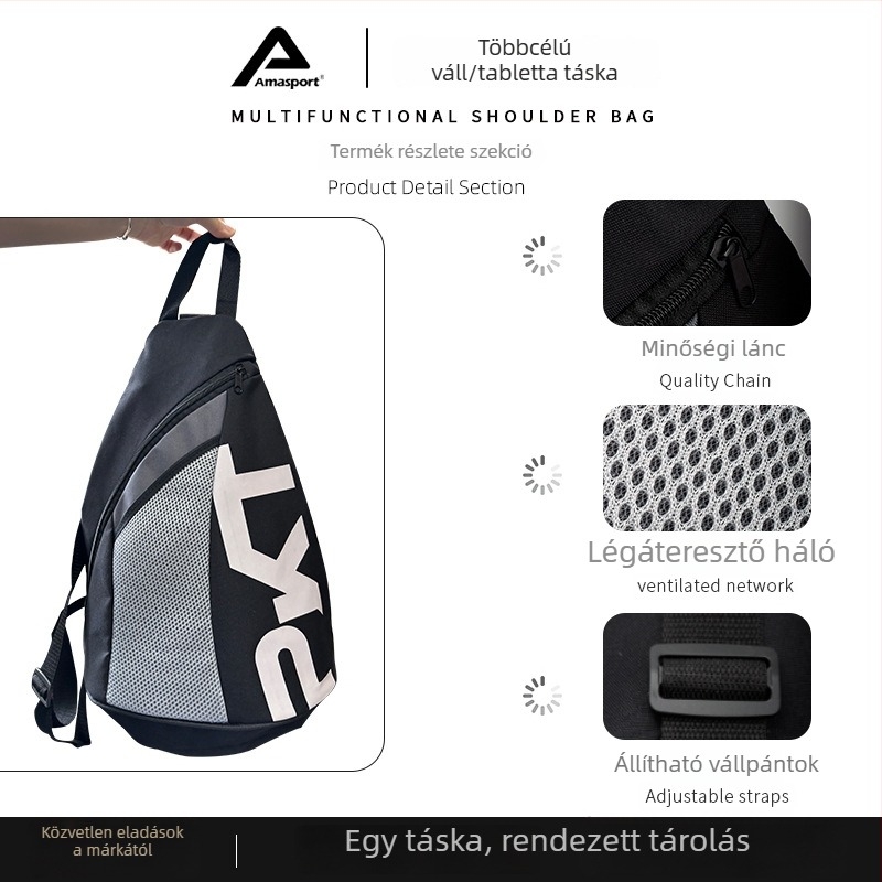 Pickleball ütőtasak, vállon átvethető sporttáska kültéri használatra, alkalmas badminton/tenisz ütőkhöz