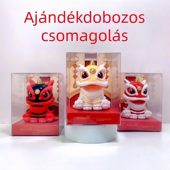 Autóhoz és asztalhoz illő oroszlán bobblehead, műanyag, kínai hagyományos stílus, dekoráció, személyre szabás nélkül