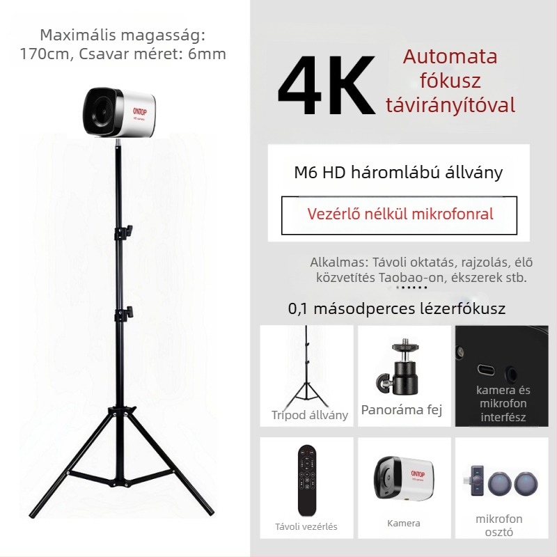 HD webkamera automata fókusz, USB 2.0, 8MP szenzor, 30FPS, beépített mikrofon