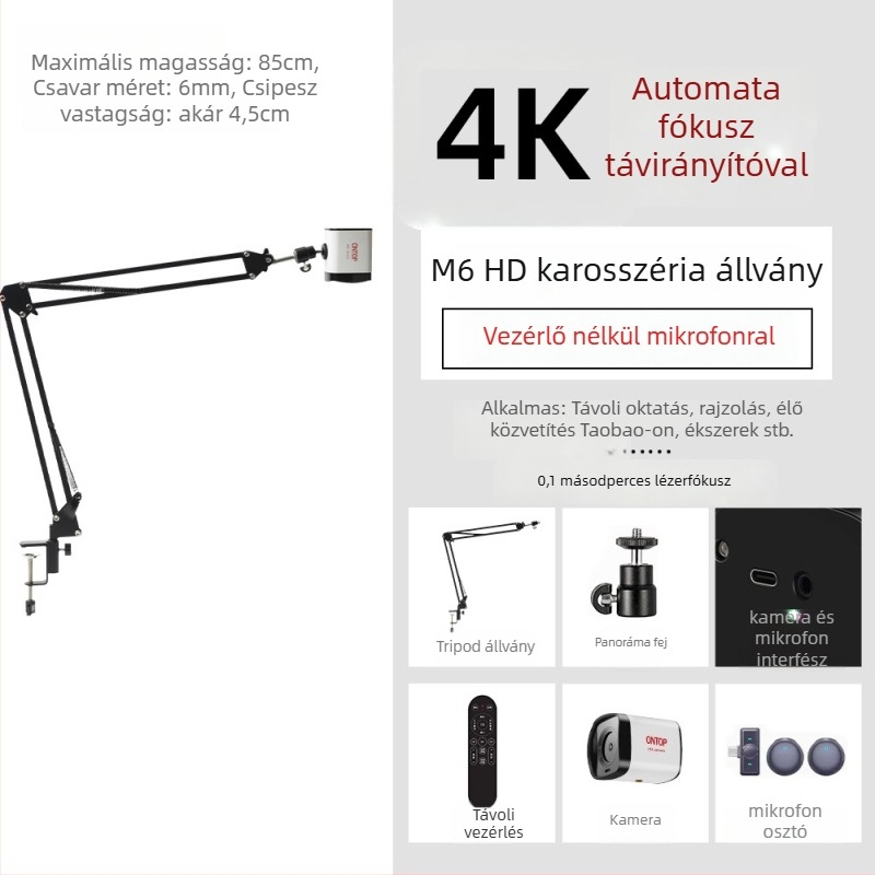 HD webkamera automata fókusz, USB 2.0, 8MP szenzor, 30FPS, beépített mikrofon