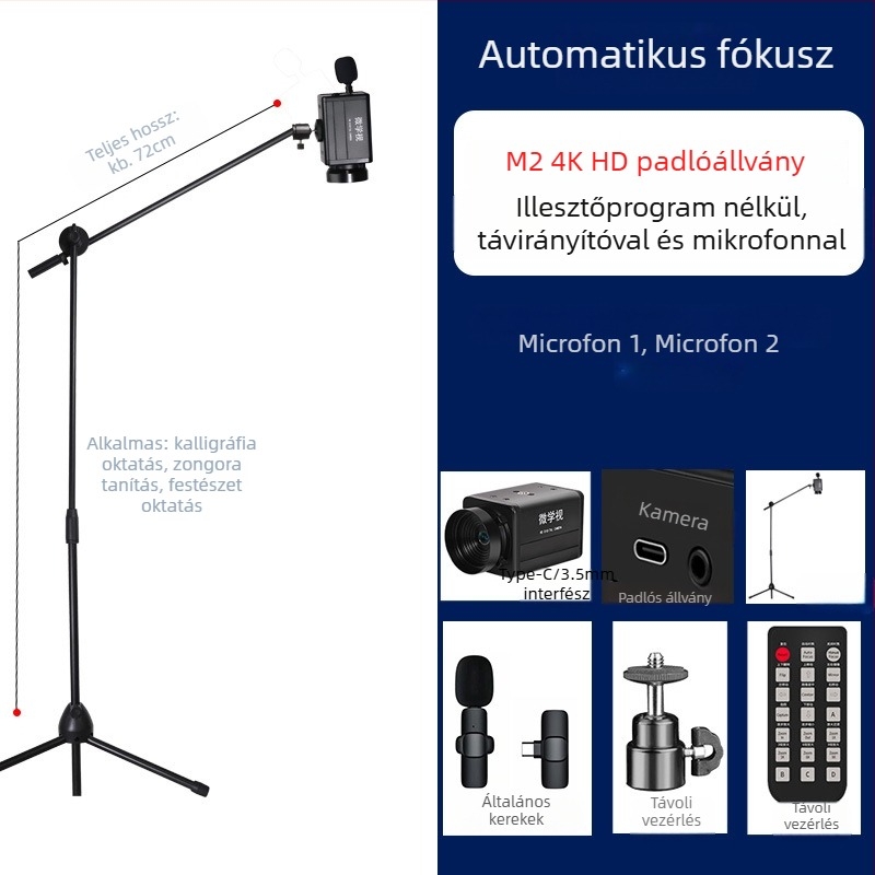 HD webkamera automata fókusz, USB 2.0, 8MP szenzor, 30FPS, beépített mikrofon