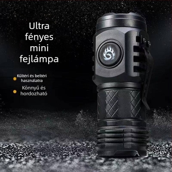 3-LED kompakt elemlámpa, 1800mAh újratölthető akkumulátor, 10W, ABS ház, hatótáv 500 m