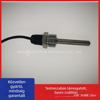 DS18B20 vízálló digitális hőmérséklet-szenzor G1/2 menet, rozsdamentes acél M10-es sonda, beépítés 6x50mm