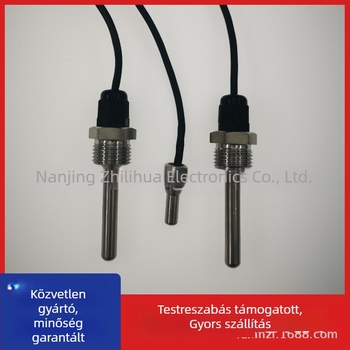 DS18B20 vízálló digitális hőmérséklet-szenzor G1/2 menet, rozsdamentes acél M10-es sonda, beépítés 6x50mm