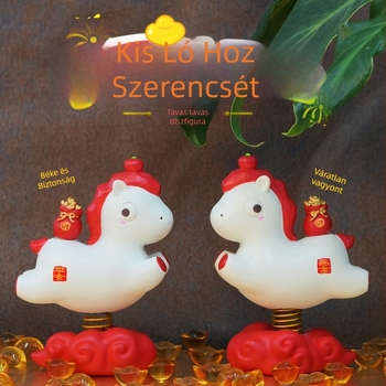 Év Ló Talisman Asztali Dísz – Gyanta Kézmű, Kínai Stílus, Iroda és Autó Középkonzolra