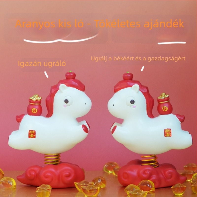 Év Ló Talisman Asztali Dísz – Gyanta Kézmű, Kínai Stílus, Iroda és Autó Középkonzolra
