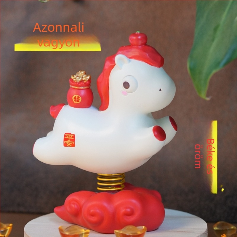 Év Ló Talisman Asztali Dísz – Gyanta Kézmű, Kínai Stílus, Iroda és Autó Középkonzolra