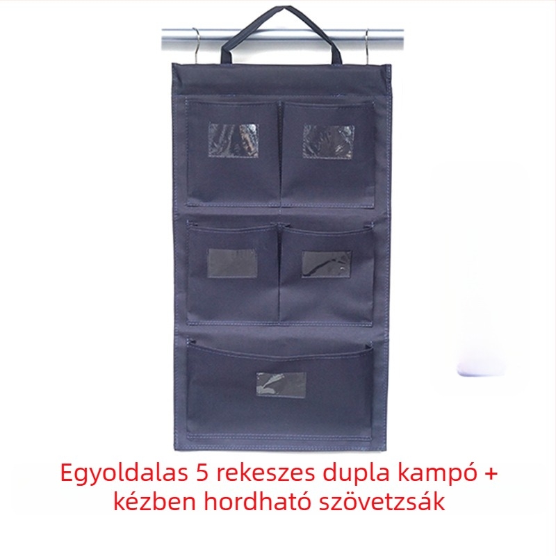 Kétszínű forgó akasztóval ellátott rongyszatyor-tároló táska, több színben