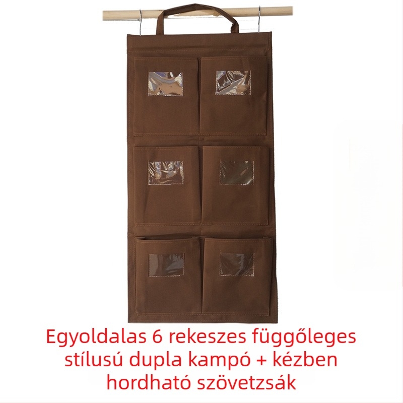 Kétszínű forgó akasztóval ellátott rongyszatyor-tároló táska, több színben