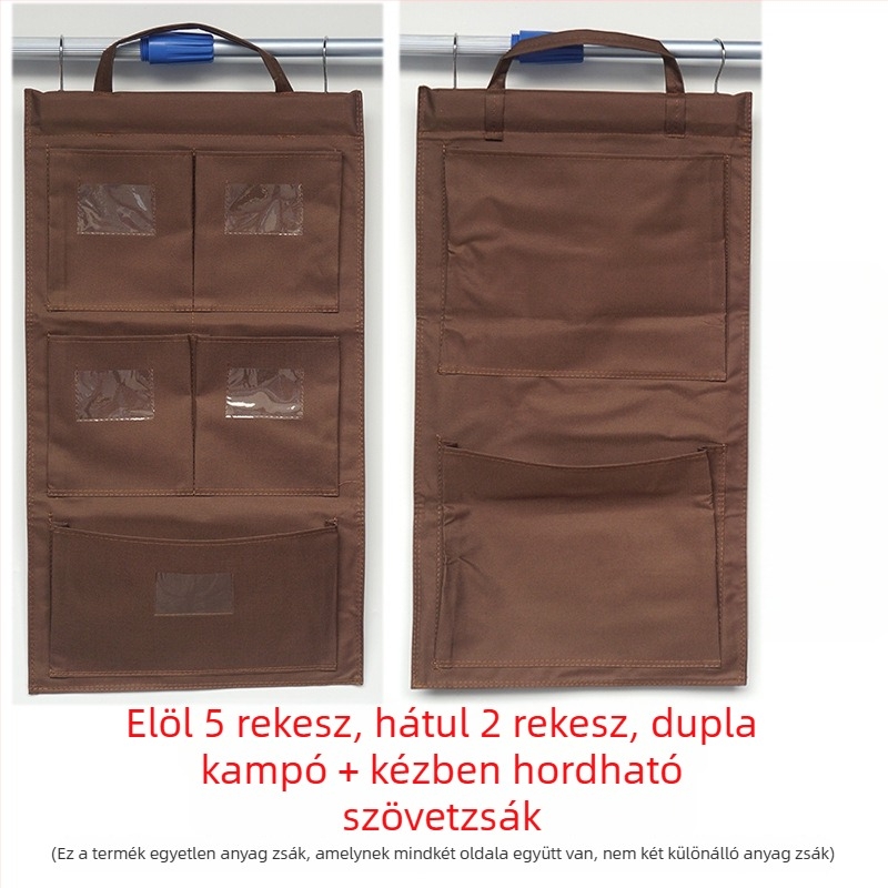 Kétszínű forgó akasztóval ellátott rongyszatyor-tároló táska, több színben