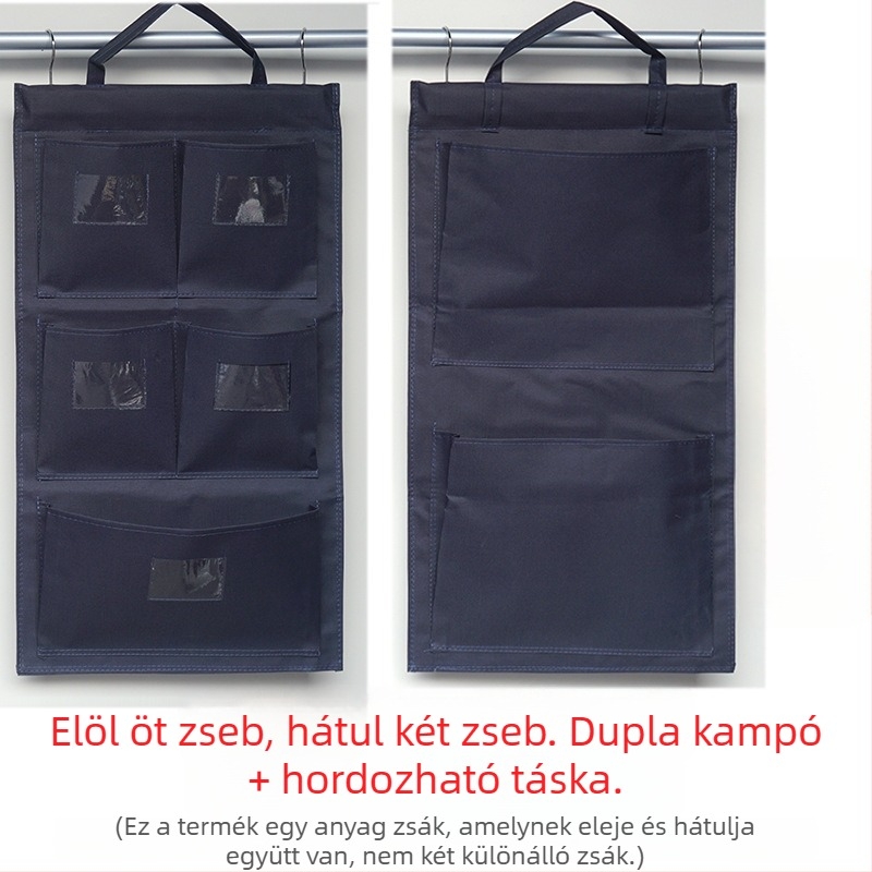 Kétszínű forgó akasztóval ellátott rongyszatyor-tároló táska, több színben