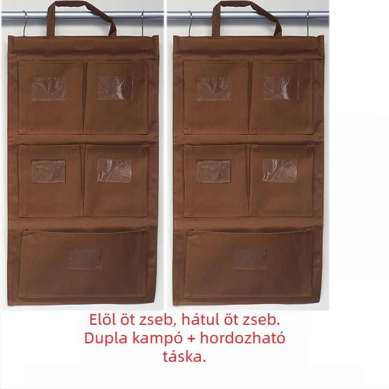 Kétszínű forgó akasztóval ellátott rongyszatyor-tároló táska, több színben