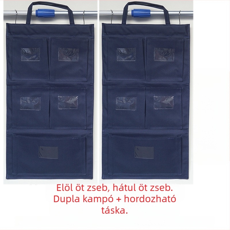 Kétszínű forgó akasztóval ellátott rongyszatyor-tároló táska, több színben