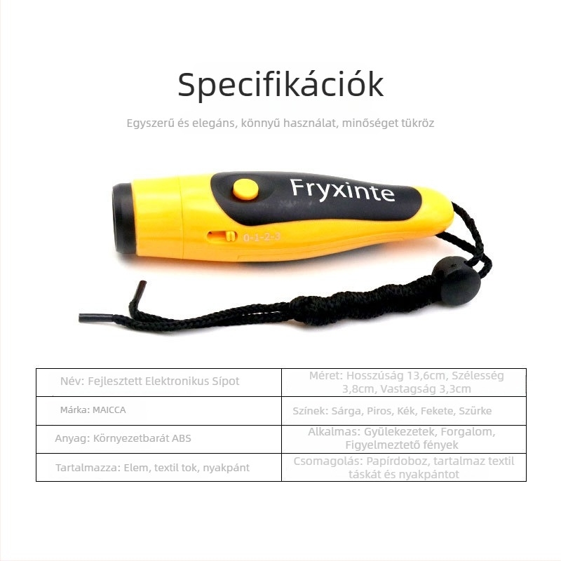 Háromhangú elektronikus síp játékvezetőnek, ABS anyagból, erőteljes hangzású, kosárlabda és futball, kültéri sportokhoz
