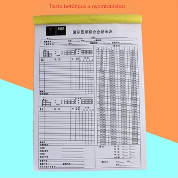 Hongqi kosárlabda pontozókönyv — papír; kosárlabdára alkalmas; csomagolás 50; kategória: Pontozó/ Taktikai tábla