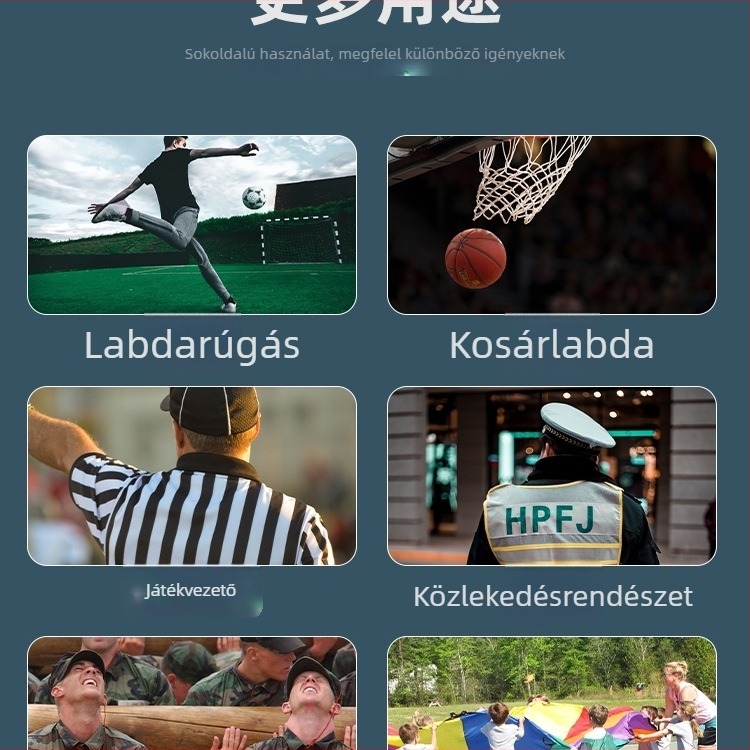 Professzionális bírói síp kültéri edzésekhez — magas tónusú hang, mentés/túlélés célú használat, kosárlabdára és testnevelésre alkalmas