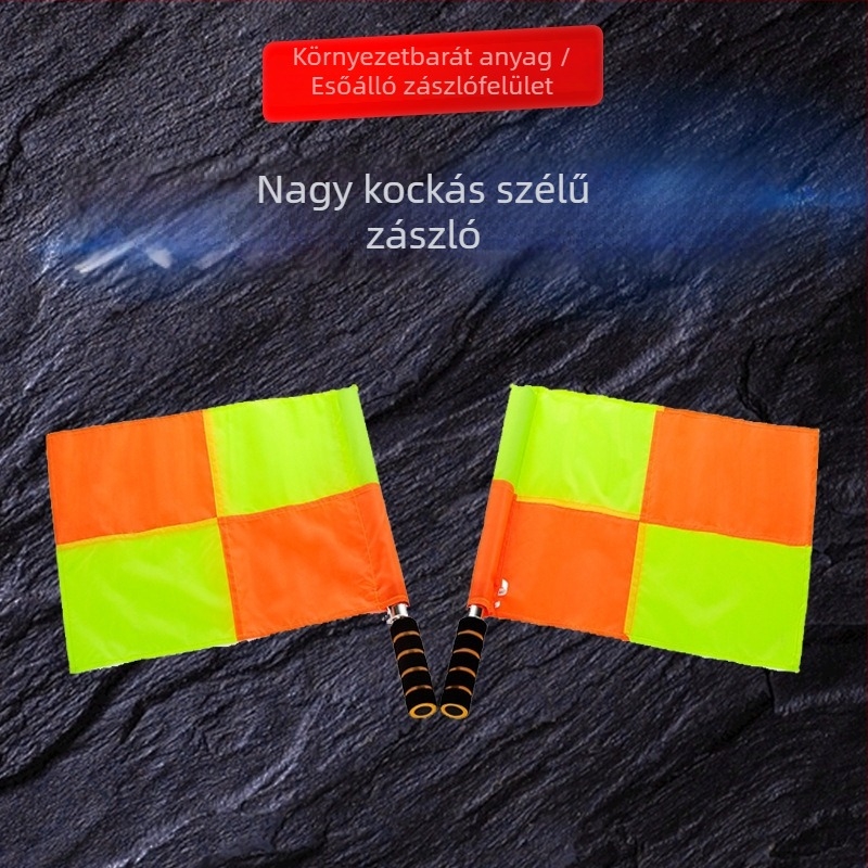 Futballbíró zászló oldalirányú vágás dizájnnal, rozsdamentes acélból, márka Zhenxuan body, 125 darabos csomag, logóval testreszabható